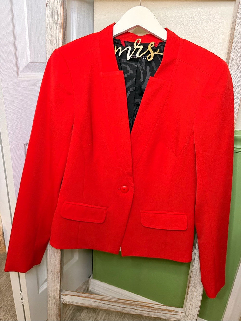 💅 Trina Turk Red Tailored Blazer Jacket Size 10